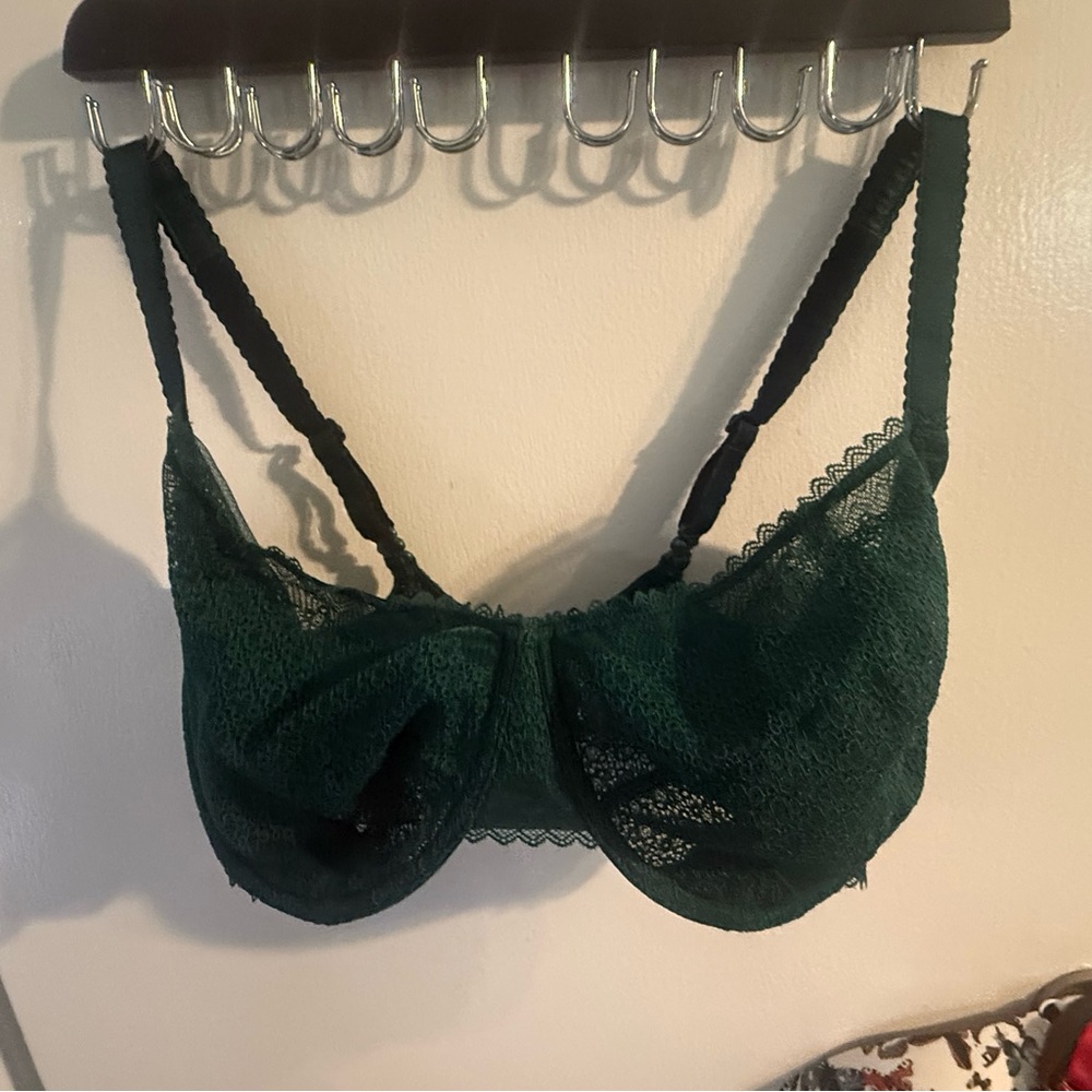 bare Necessities Elegant Lace Green Bra 38H